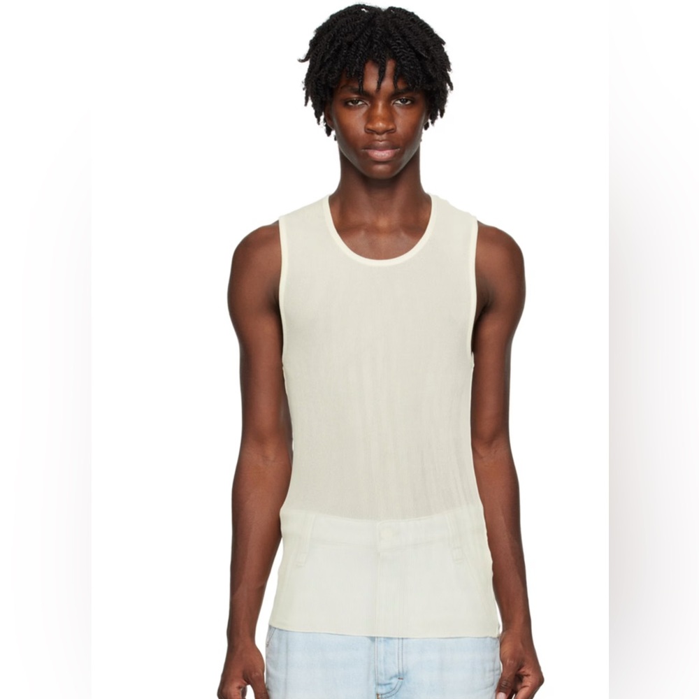 Ami  alexandre matiussi Ivory Sleeveless long Top.UNISEX